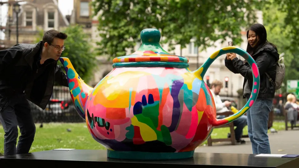 A tea cup is one of many sculptures on LHQ's new art trail