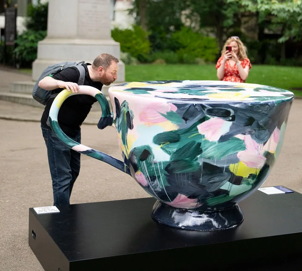 A colourful tea cup is one of many sculptures on LHQ's new art trail