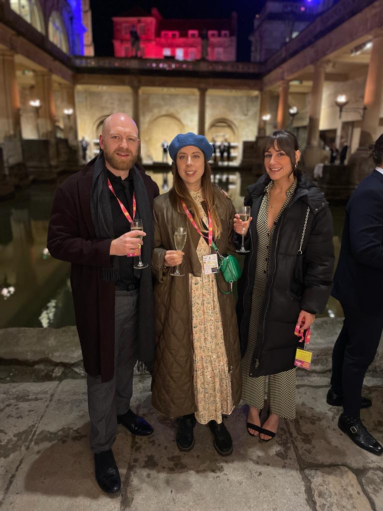 The Placemaking team pose for a picture at the Roman Baths